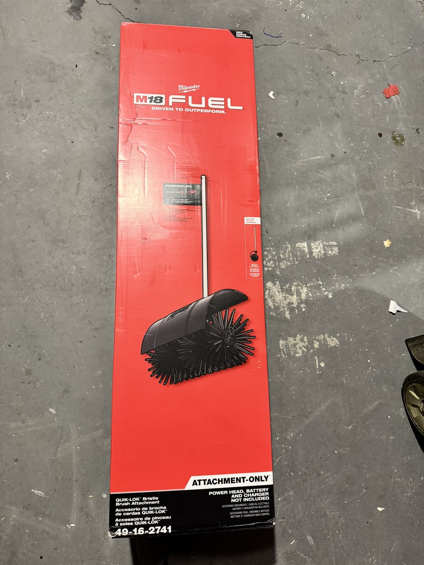 🧹 NEW Milwaukee 49-16-2741 M18 FUEL QUIK-LOK Bristle Brush Attachment