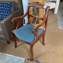 Green Upholstered Carved Chair