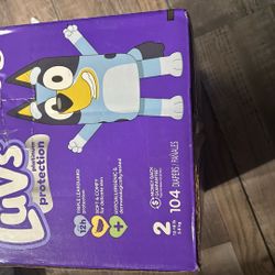 Luvs Platinum Protection Unisex Baby Disposable Diapers Bluey Size 2, 104 Count selling for only $20