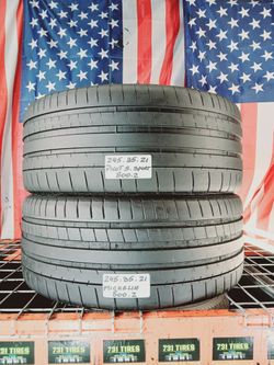 245/35ZR21 MICHELIN PILOT SUPER SPORT 245/35R21 TESLA BMW PORSCHE AUDI MERCEDES BENZ MASERATI USED TIRES LEASE RETURN SPECIALIST SHOP 245 35 21 GOMAS 
