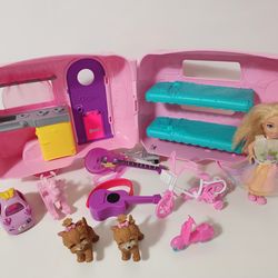 Girls Barbie Doll Barbie Club Camper Camping Trailer Playset with Doll and Accessories
