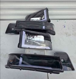 92-96 Ford F150 F250 F350 Bronco LED DRL Headlights Luces Micas Calaveras Faros Faroles Focos Headlamps