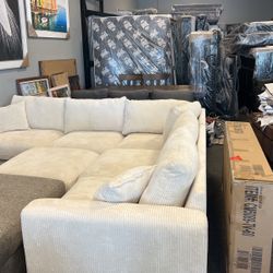 New Farmhouse Beige 4 Piece Sectional 