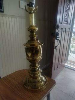 Heavy brass table lamp