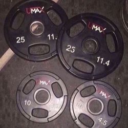 Pairs Of 25lb And 10lb Weight Plates 