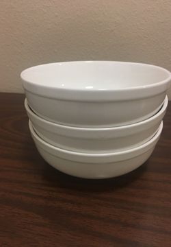 3 Porcelain Bowls - 7”