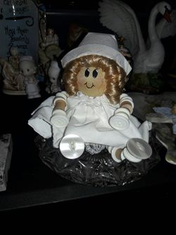 Vintage button nurse doll