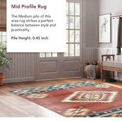  6’7” X 9’ Tribal Patterned Rug