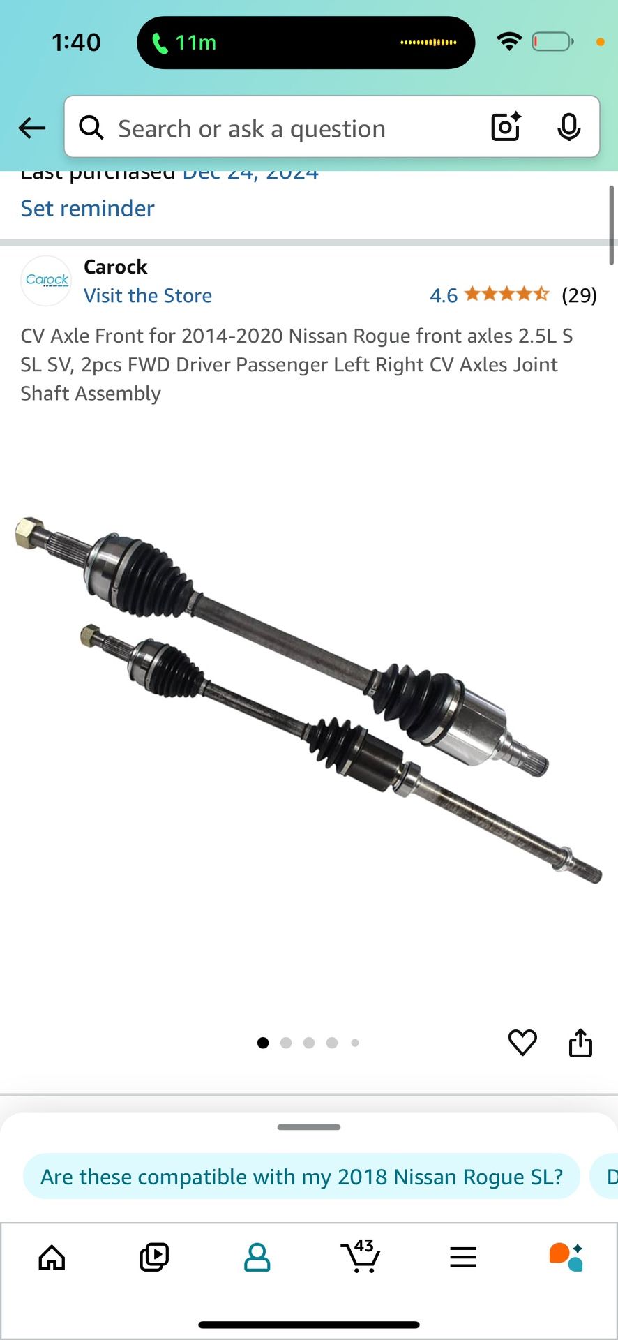 New Axle Nissan Rogue