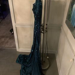 Blue Velvet Prom Dress 