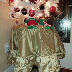 51" Gold Embellished Tree Skirt 
