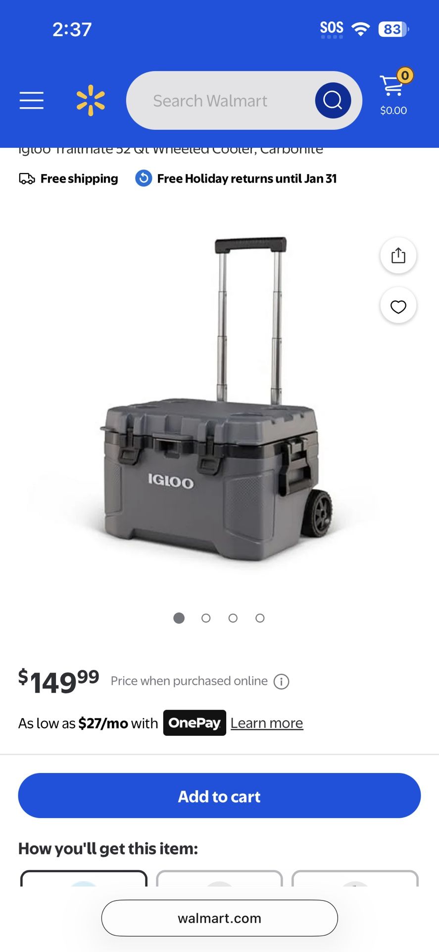 Igloo Trailmate 52 Qt Wheeled Cooler