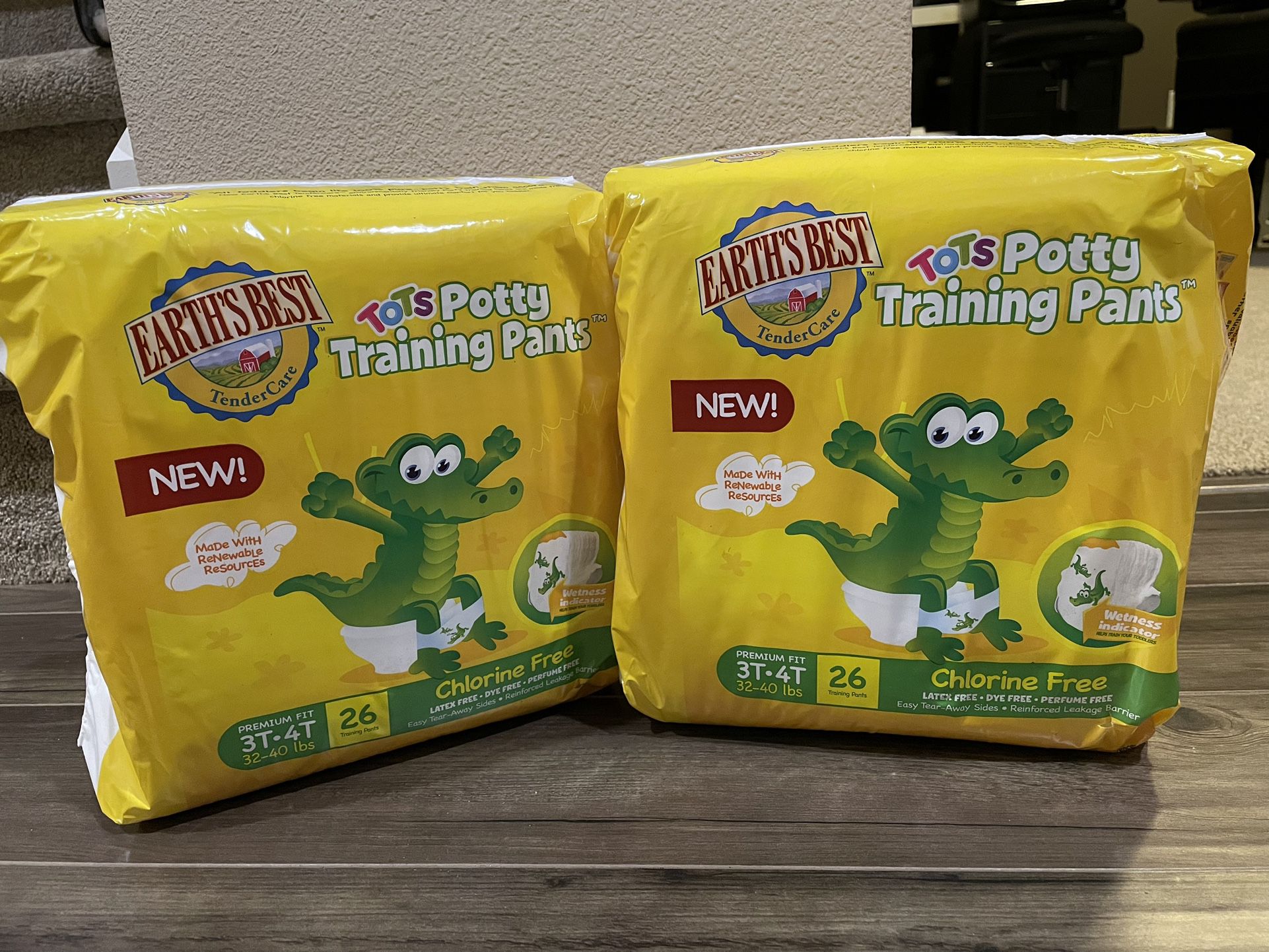 Earth's Best Tots, Chlorine-Free Potty Training Pants, Size 2T-3T