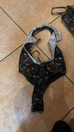 Black leather bodysuit