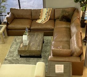 Caramel Leather 5pc Modular Sectional  Sofá Cómodo