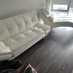 3-piece White Leather Set