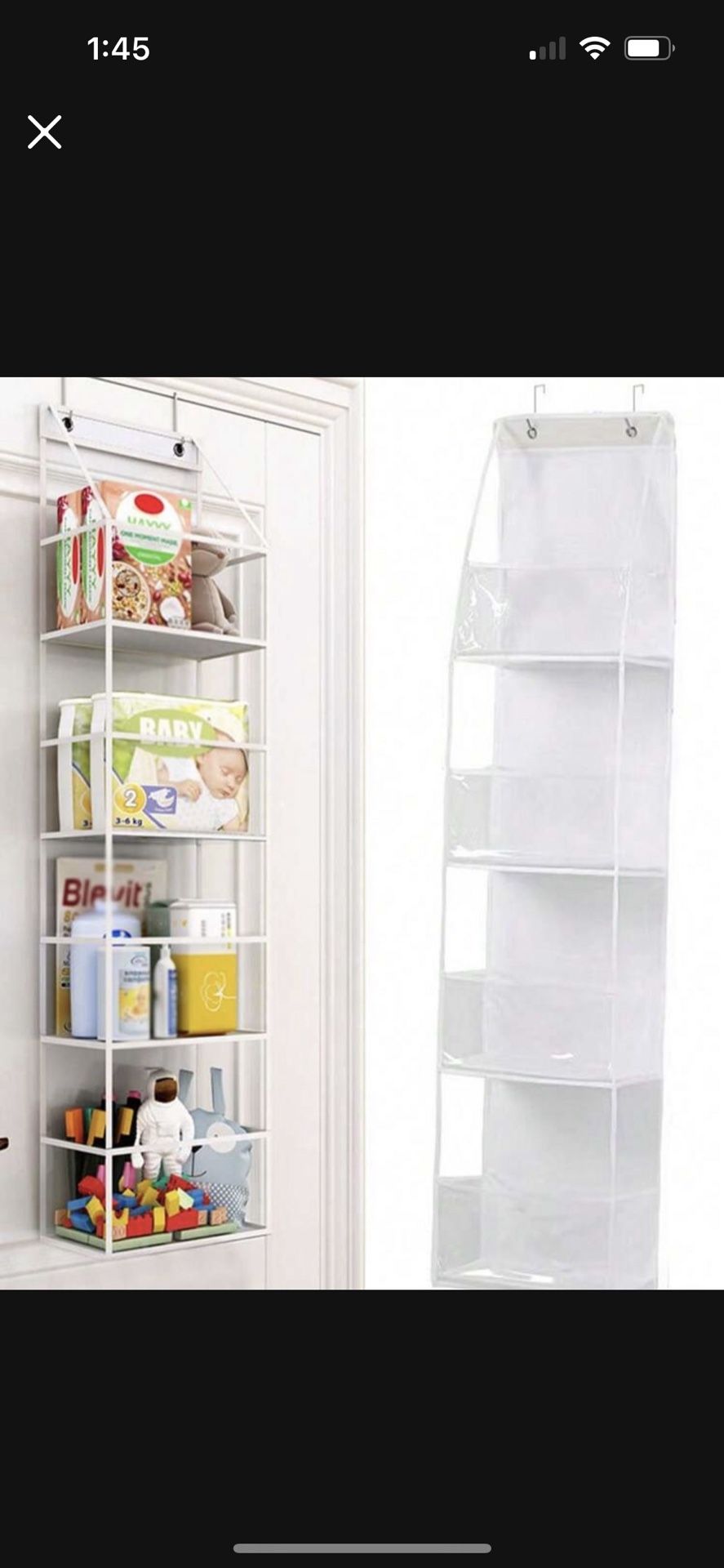 1pc 4 Layer Over The Door Hanging Organizer,Cosmetics Wall Hanging Storage Organizer ,High Capacity White Holder With Clear Windows ,For Nursery Bathr