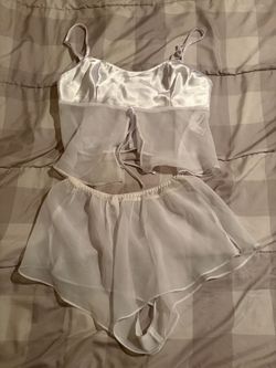 White Satin and Sheer Lingerie Set