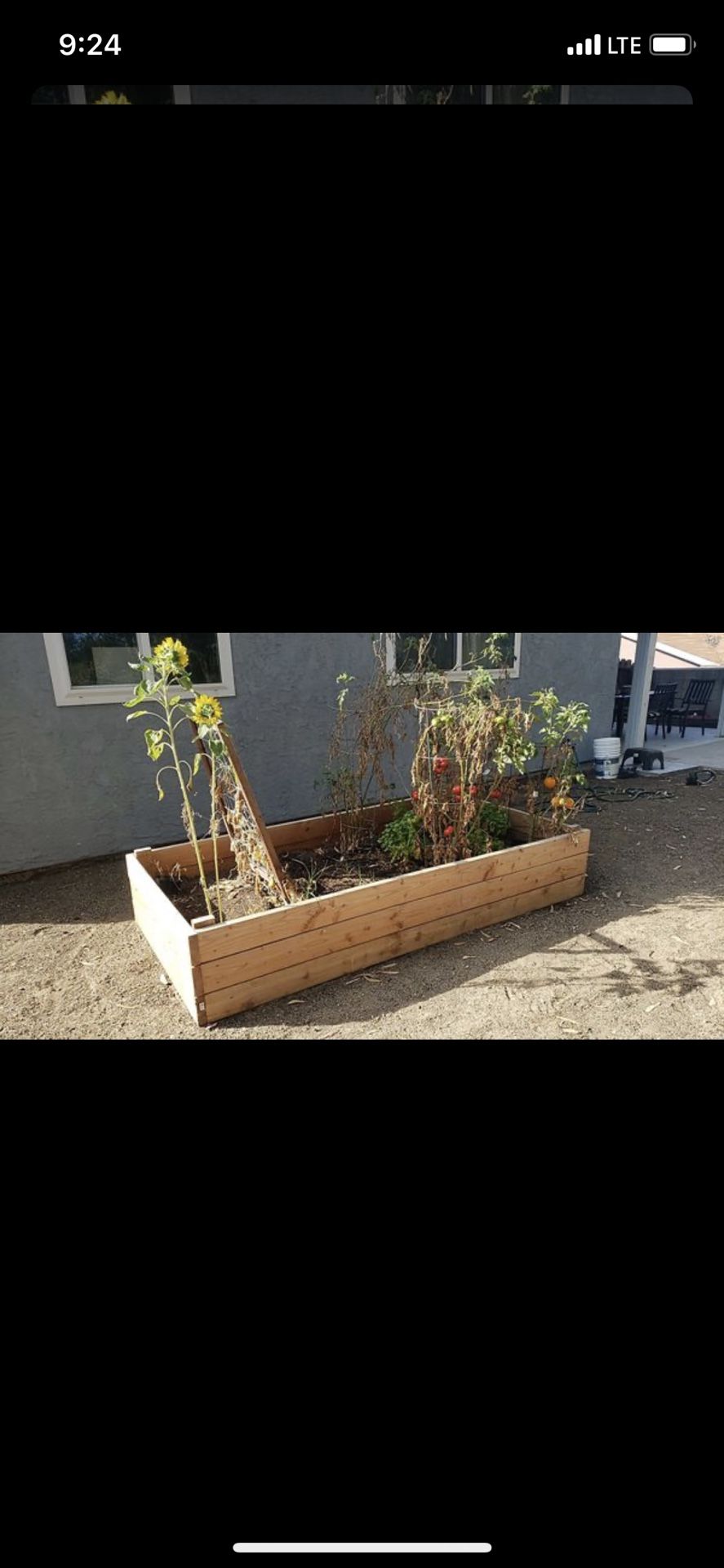 Gardening planter box with hose attachment and timer