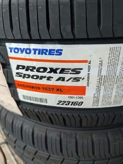 4 New Toyo Proxes Sport A/S+ 245/45R19 Tires
