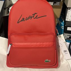 Lacoste Red PVC Backpack 