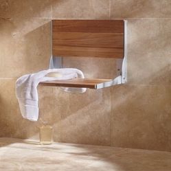 NEW Moen Wall-Mounted Teak Shower Seat