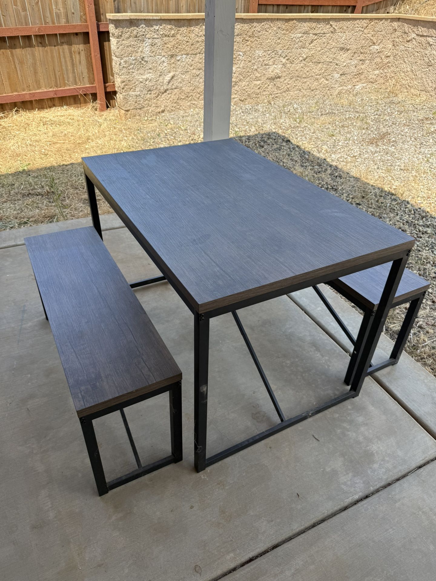 Indoor/Outdoor Table With Benches