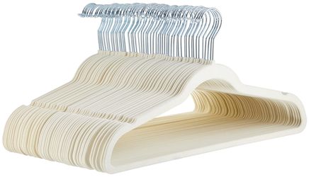 Set of 50 Slim Velvet Non Slip Clothes Hangers with Shoulder Notches New Condition