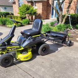   Ryobi Electric Rider  Mower and Sod plugger