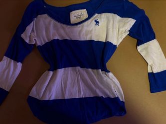 Abercrombie & Fitch blue and white striped shirt size XS