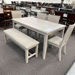 6PC Gray Dining Table Set