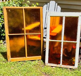 PRICE DROPPED ! Last time to drop!MUST SELL!Beautiful vintage flawless slag glass windows set