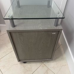 Wood,glass file cabinet