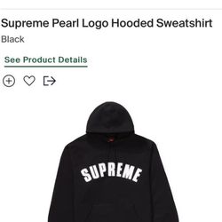 Supreme Pearl Logo Hooded Sweatshirt Black XL 