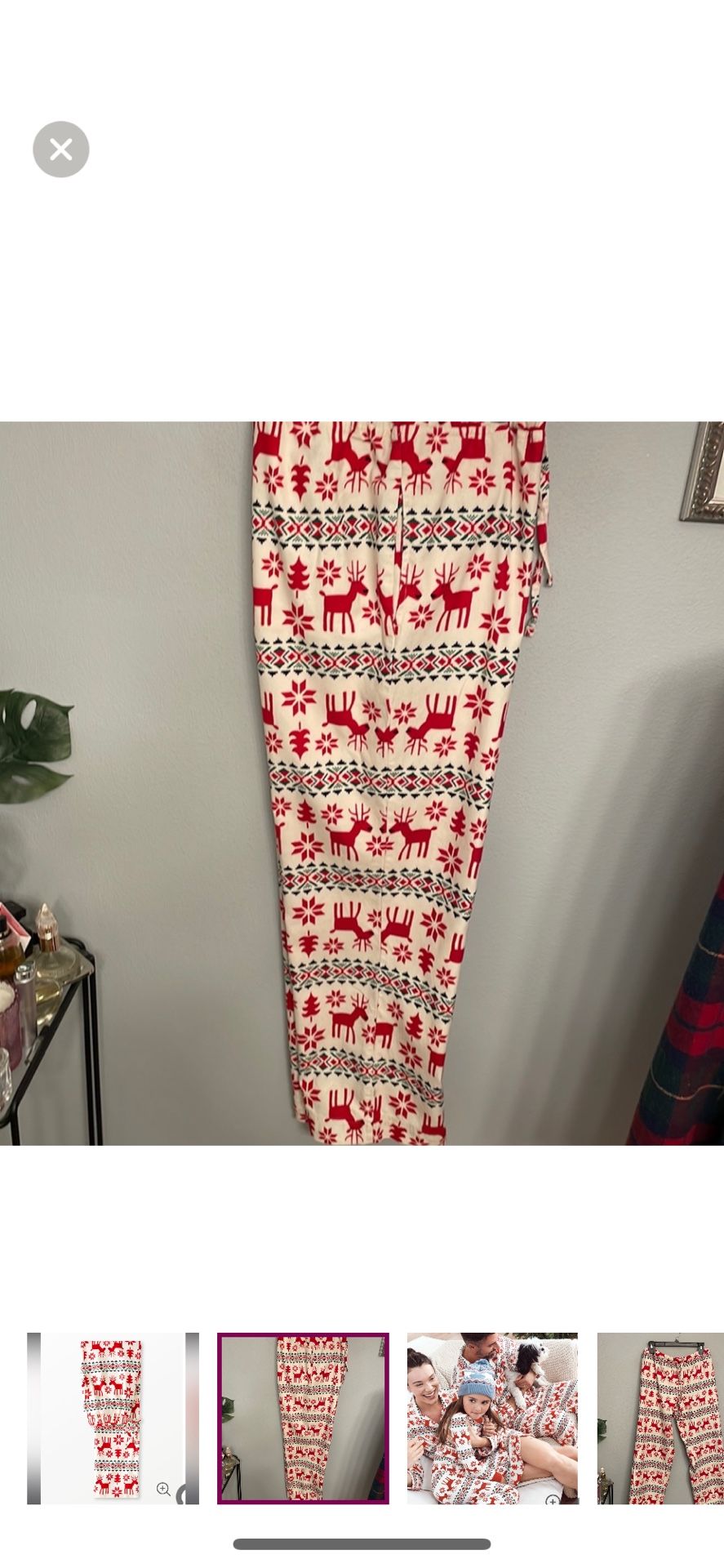 Hanna Andersson Unisex Adult Holiday Flannel Pajama Pants - Dear Deer size M