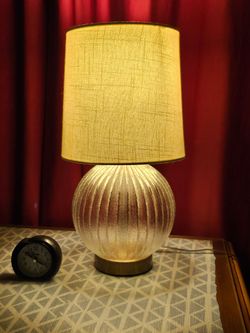 Smith Round Ribbed Glass Base Clear Table Lamp Large Shade