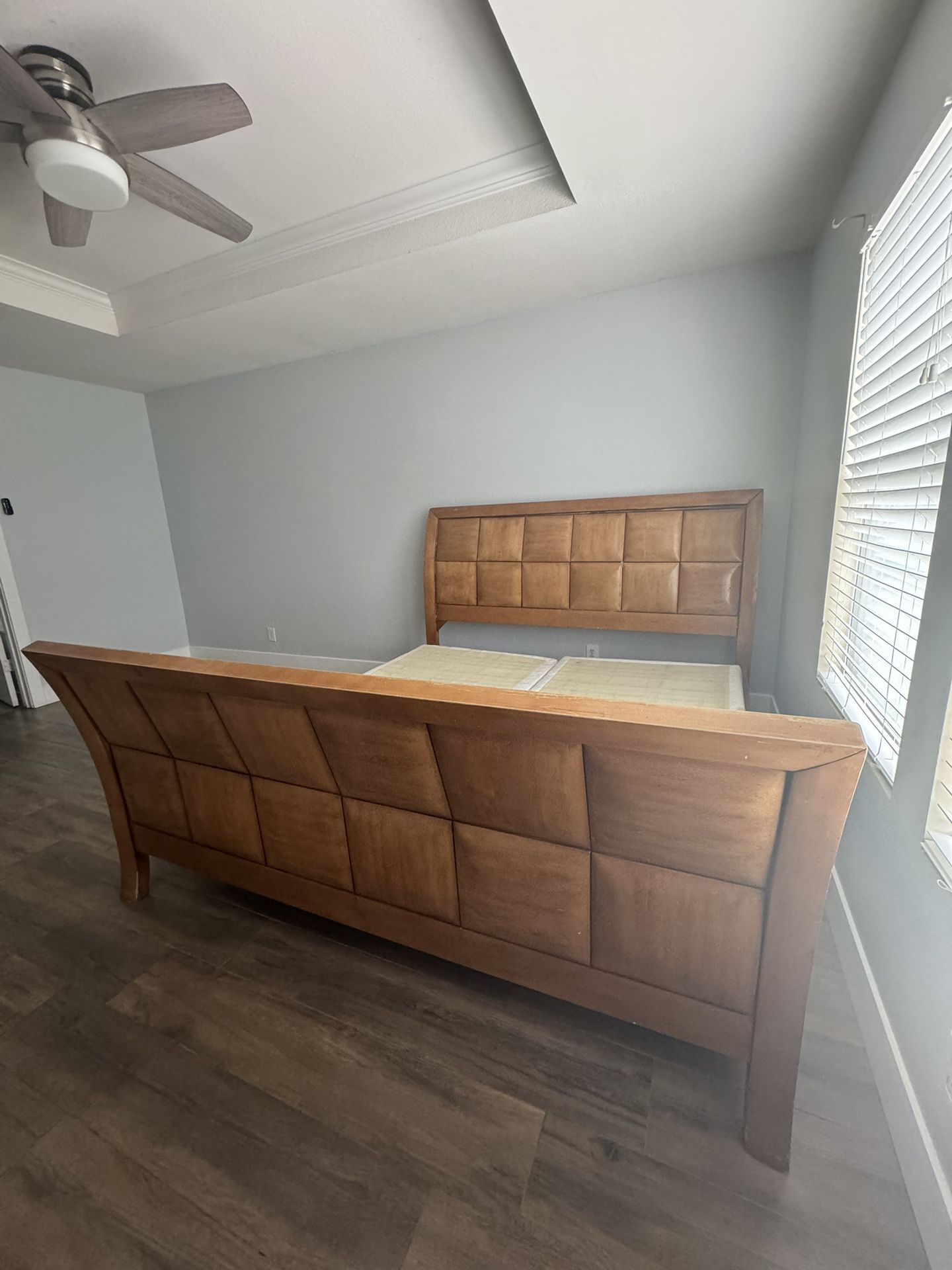 King Bed With matching Nightstand, Dresser W/ Mirror