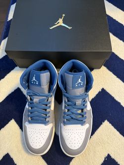 Men's Jordan 1 Retro High OG True Blue/White-Cement Grey Size 8 US