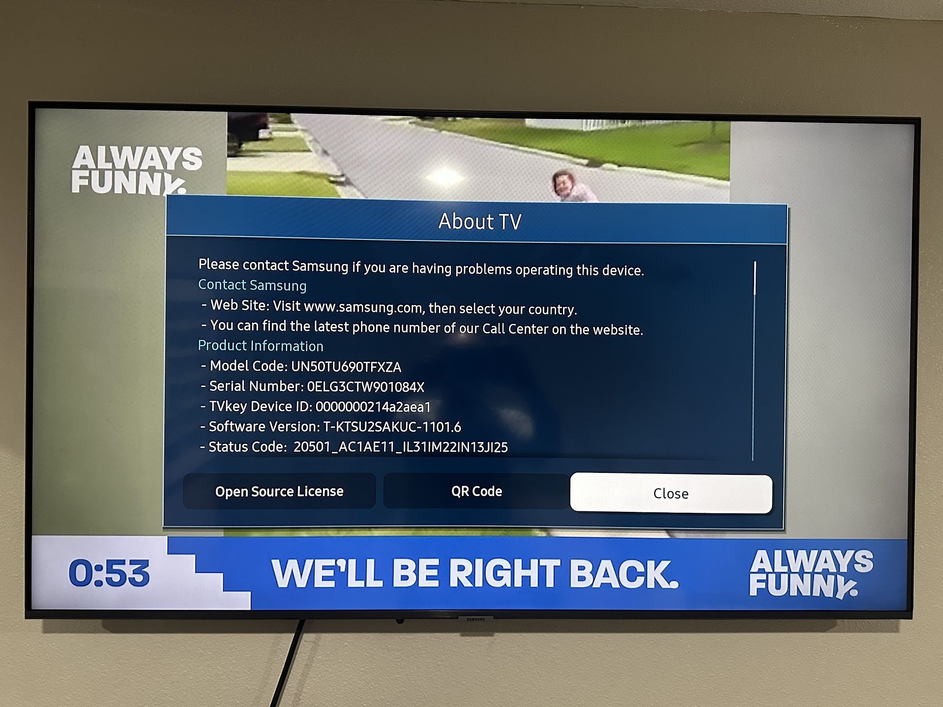 SAMSUNG 50" TU690T Crystal UHD 4K HDR Tizen Smart TV