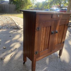Small Vintage-Style Cabinet On Wheels