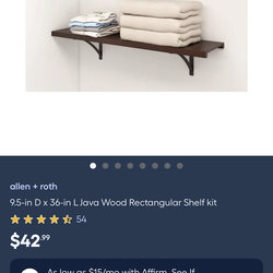 Allen +Roth Wood rectangular shelf kit