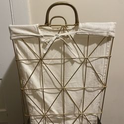 Small Gold Laundry Basket With Wheels 