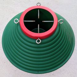 Massive cone shaped plastic Christmas tree stand holder base support for 12 foot tall trees