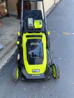 Ryobi 40 v  20’ push mower used once cordless