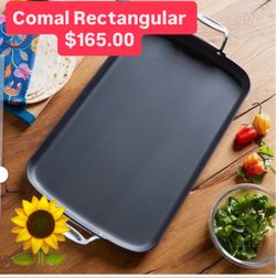 Comal Rectangular De Carbono  Especial $165.00 Cosina Tortillas Popusas Carnes Pollo Tatema Chiles Princess House Ventas Finales