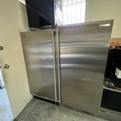 Electrolux 64”Wide Refrigerator And Freezer Set In Stainless Steel 