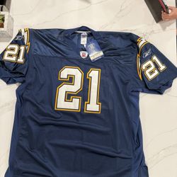 Brand new LaDainian Tomlinson #21 San Diego Chargers jersey. Official Reebok NFL Equipment “On Field” version, size 52 (fits like XL/XXL). Still has t