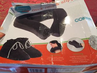 Vibrating neck pillow and soft shoes new