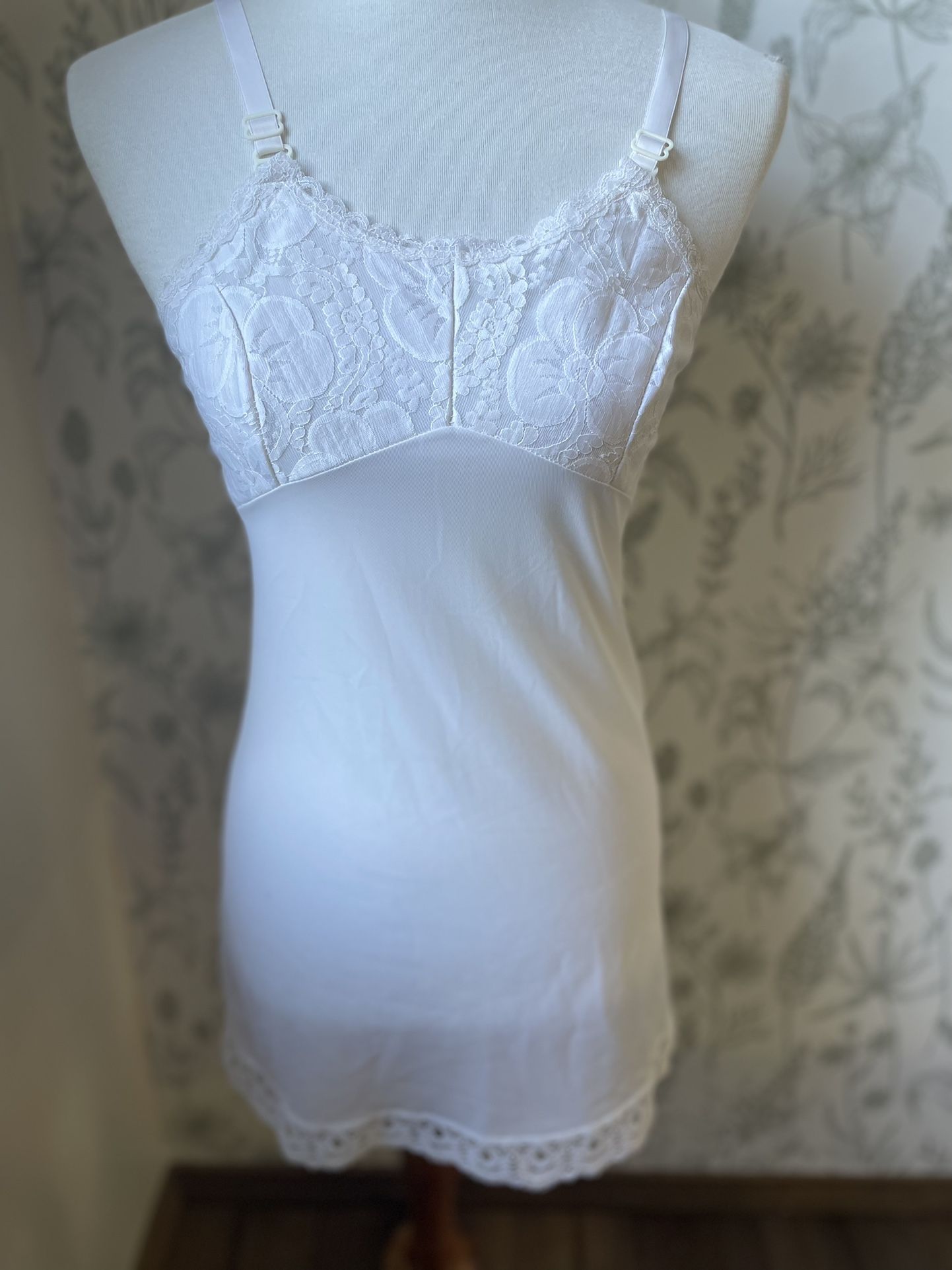 White Slip Dress Vintage Nightgown Size XS Small