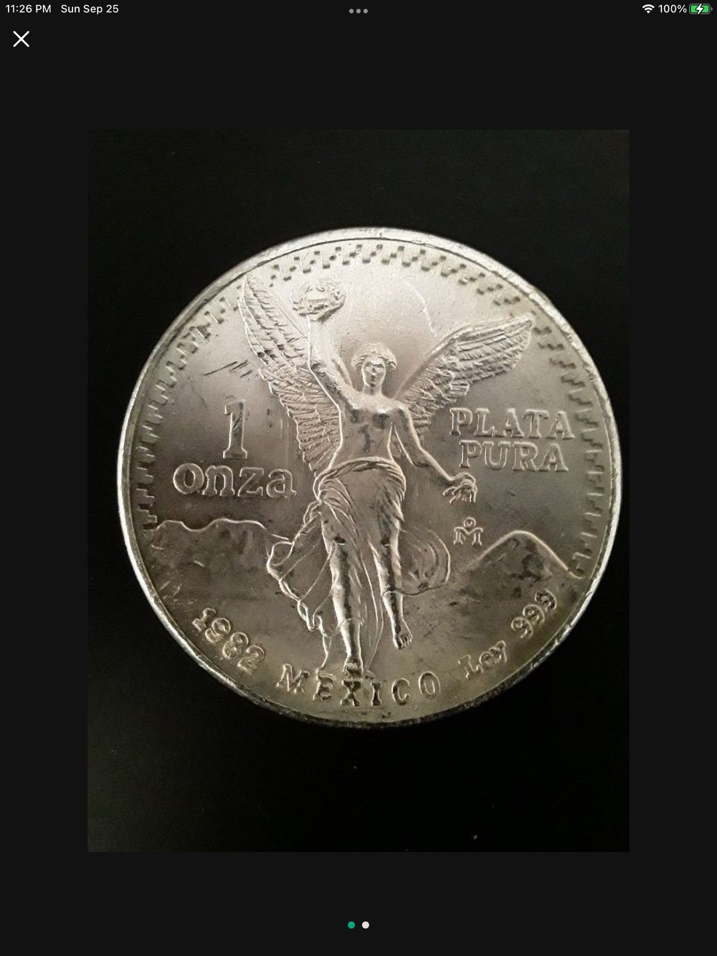 1982 Mexico 1 oz .999 Fine Silver